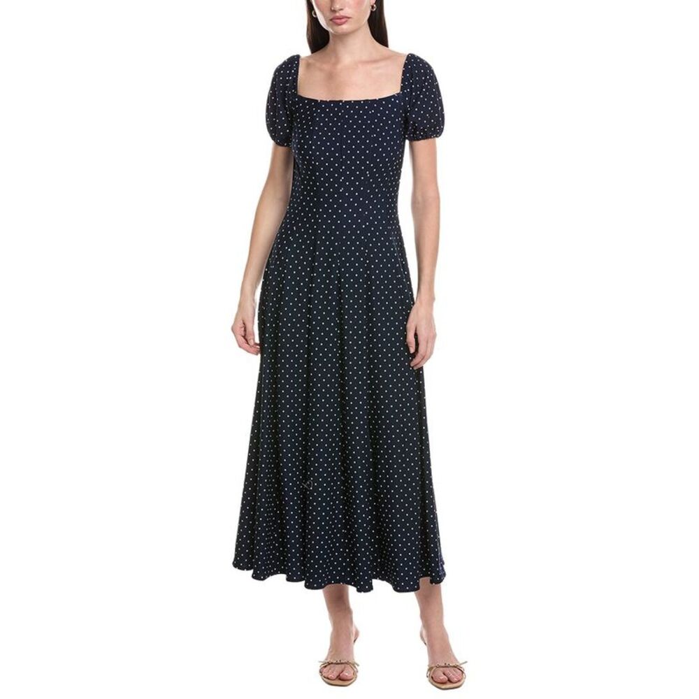 Maison Tara Womens  Printed Savannah Maxi Dress, Navy